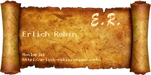 Erlich Robin névjegykártya